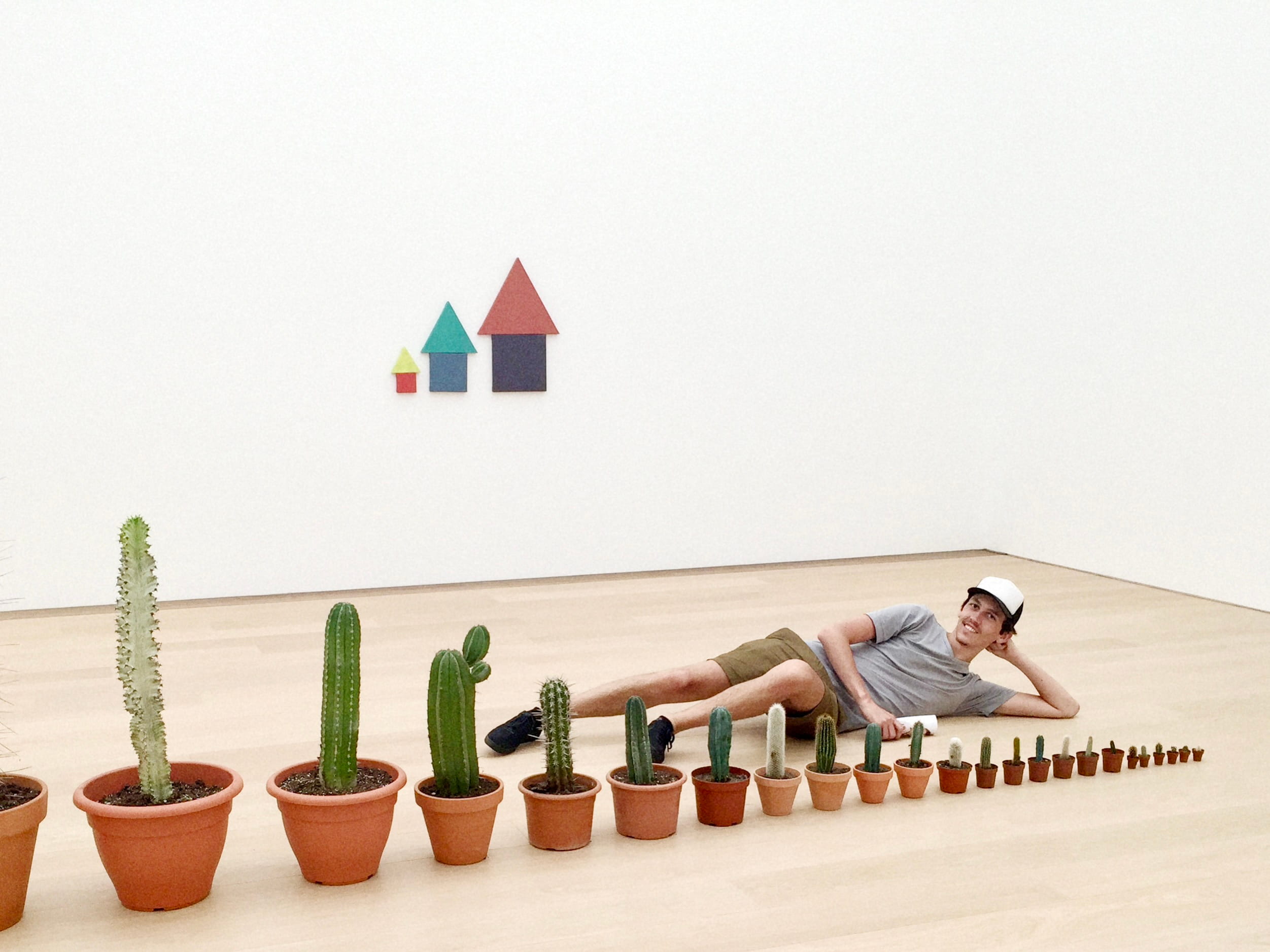 Nick, chilling on the a museum floor.