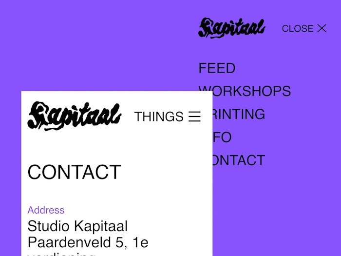 Thumbnail showing the navigation for Kapitaal's website.