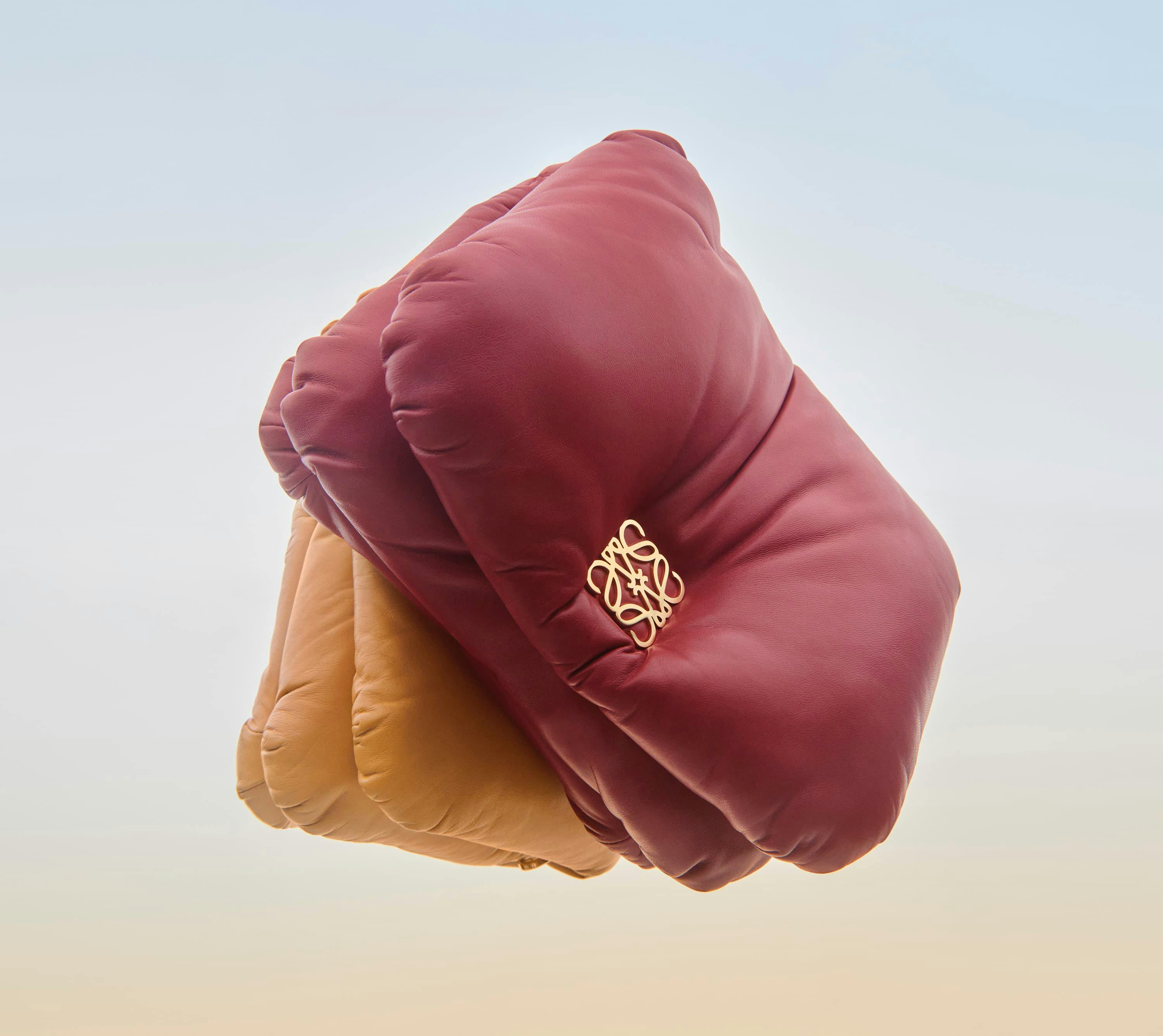 Marton Perlaki still life image of a leather Loewe bags