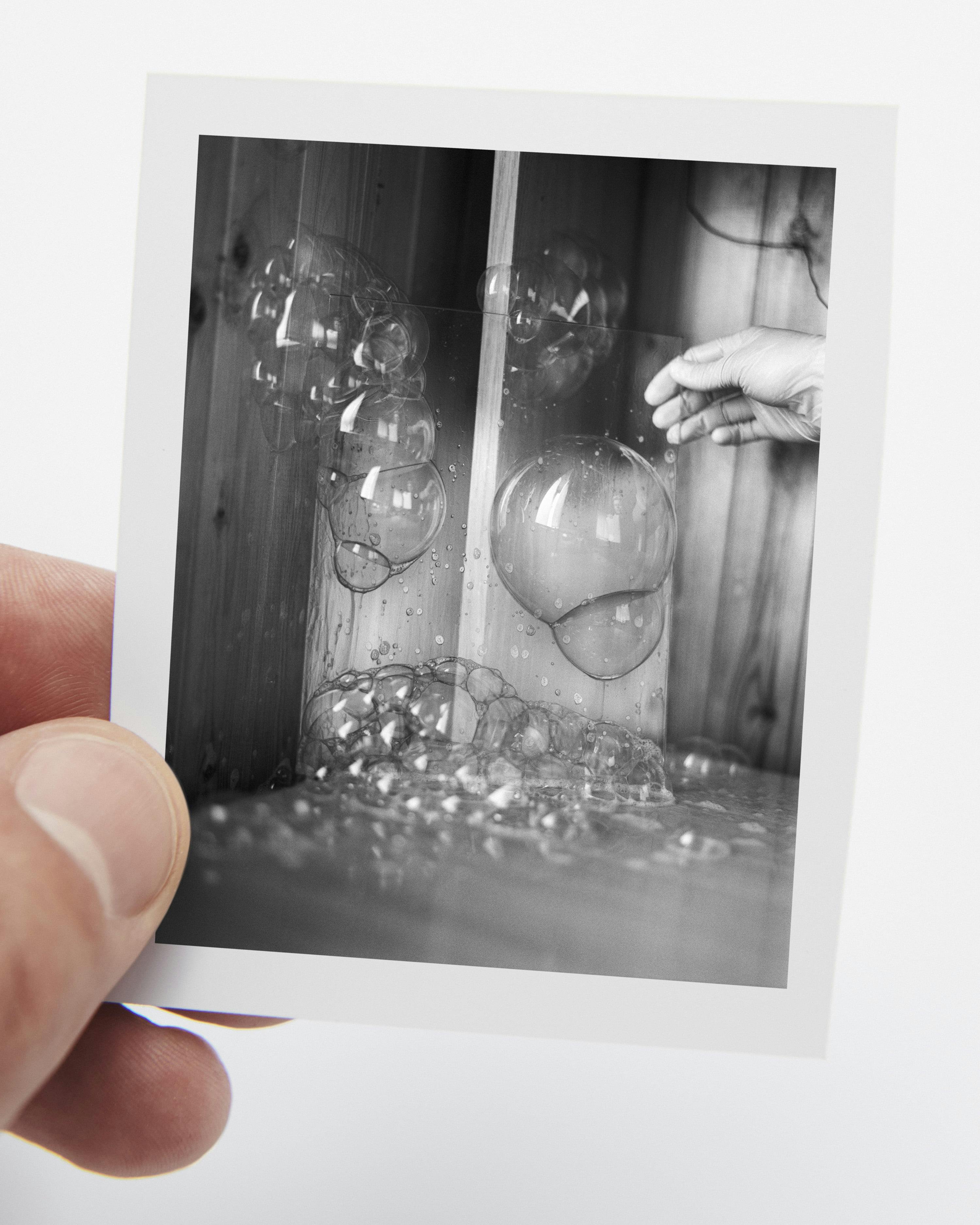 Bubbles on a small piece of glass