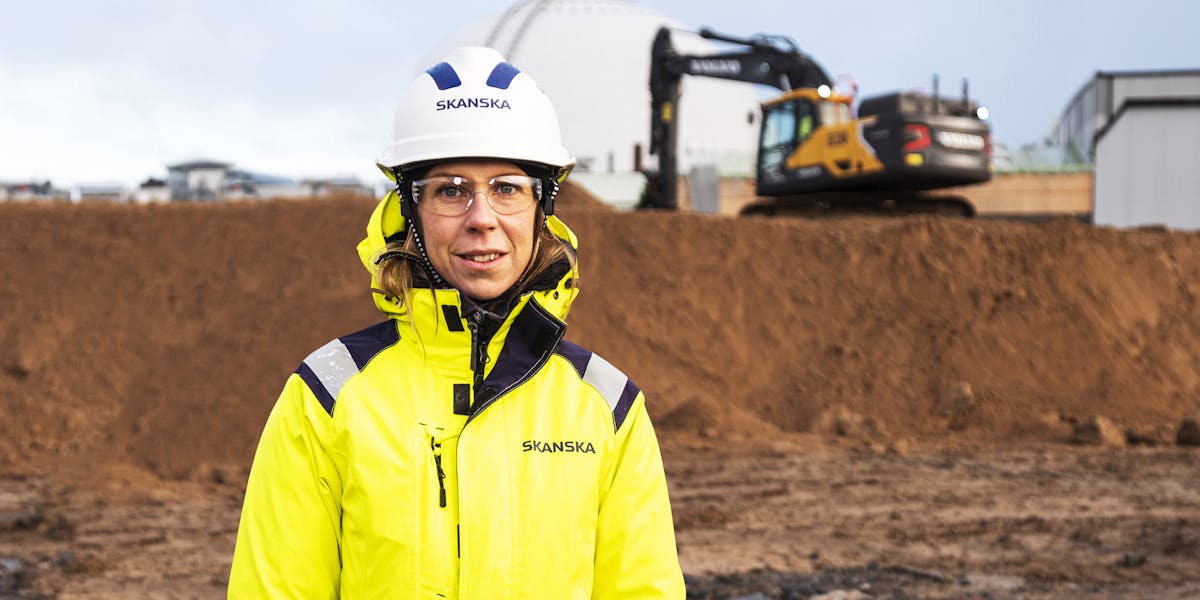 Nästan 35 000 maskintimmar ska bli fossilfria, uppger projektchef Lisa Kroon, Skanska i det nya stadsutvecklingsprojektet Slakthusområdet i Stockholm.