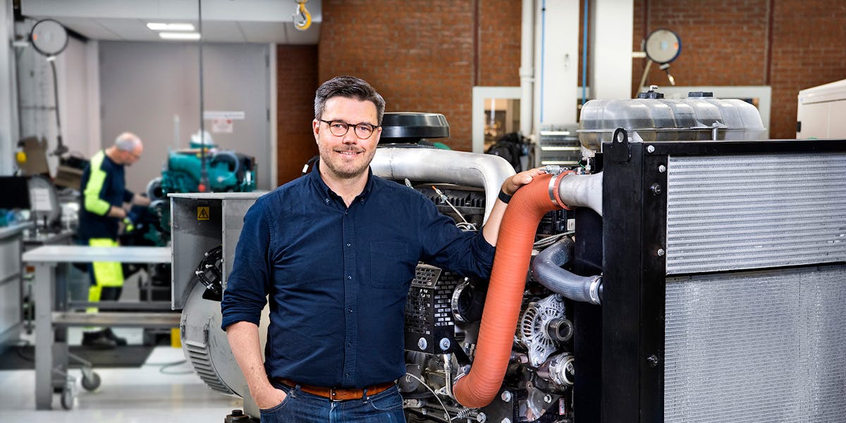 – Vi ser dual fuel‑
tekniken som en övergångsteknik på väg mot målet om total utsläppsfrihet, konstaterar Anders Wernersson produktchef vid Volvo Penta.