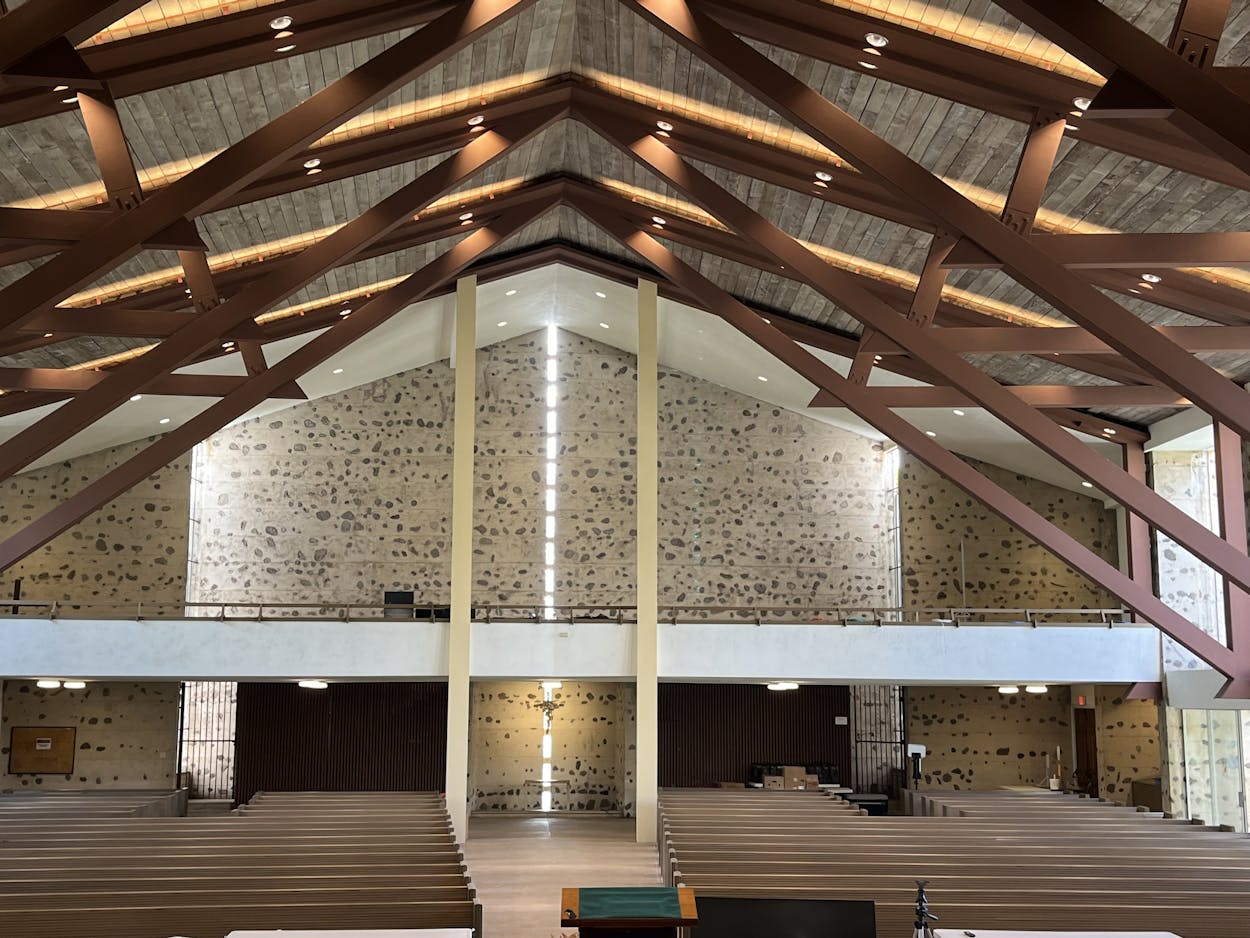 Photo of the inside of First United Methodist Church post construction.