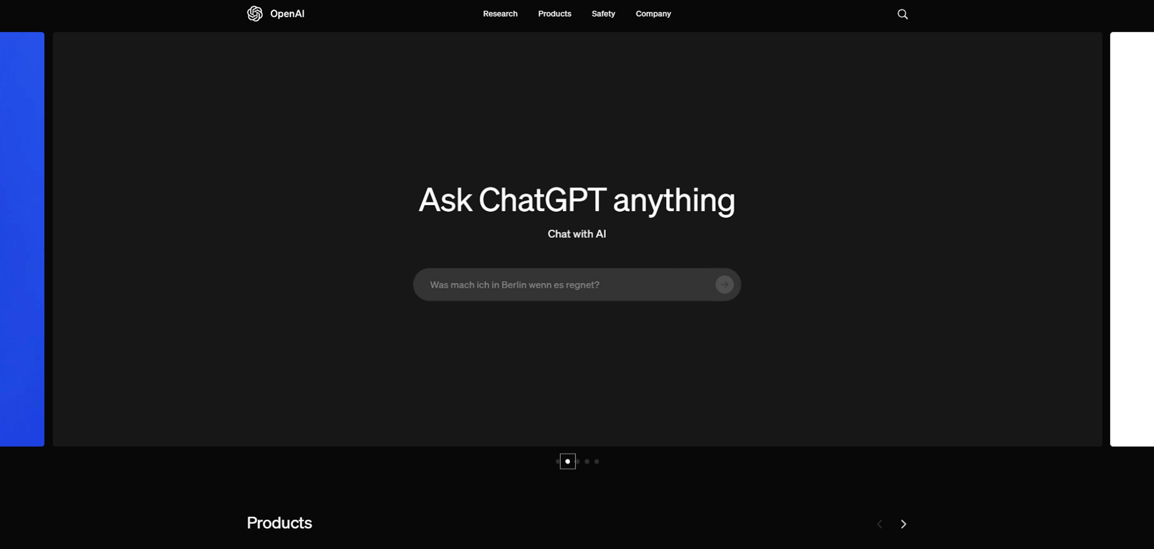 ChatGPT Ai homepage