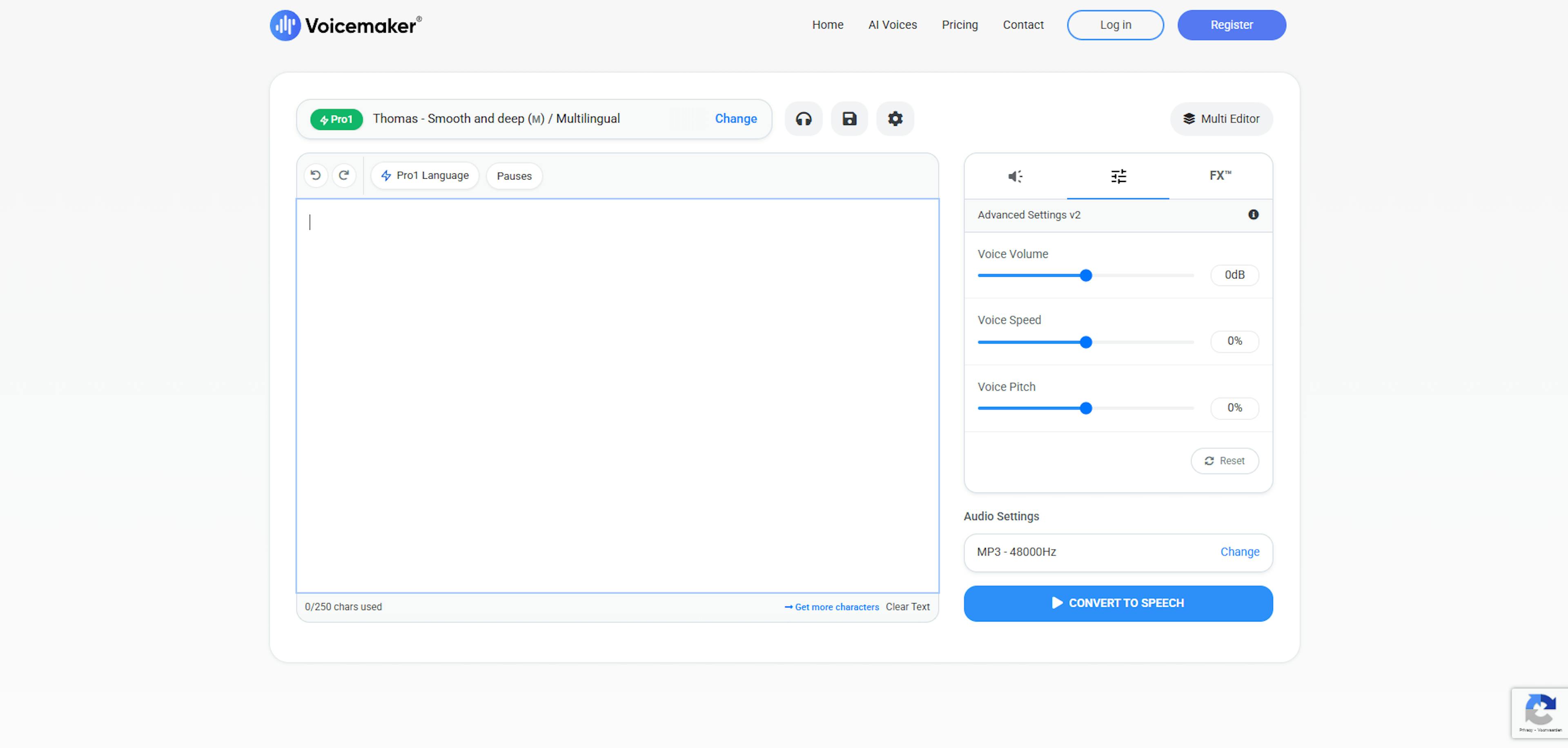 Voicemaker dashboard