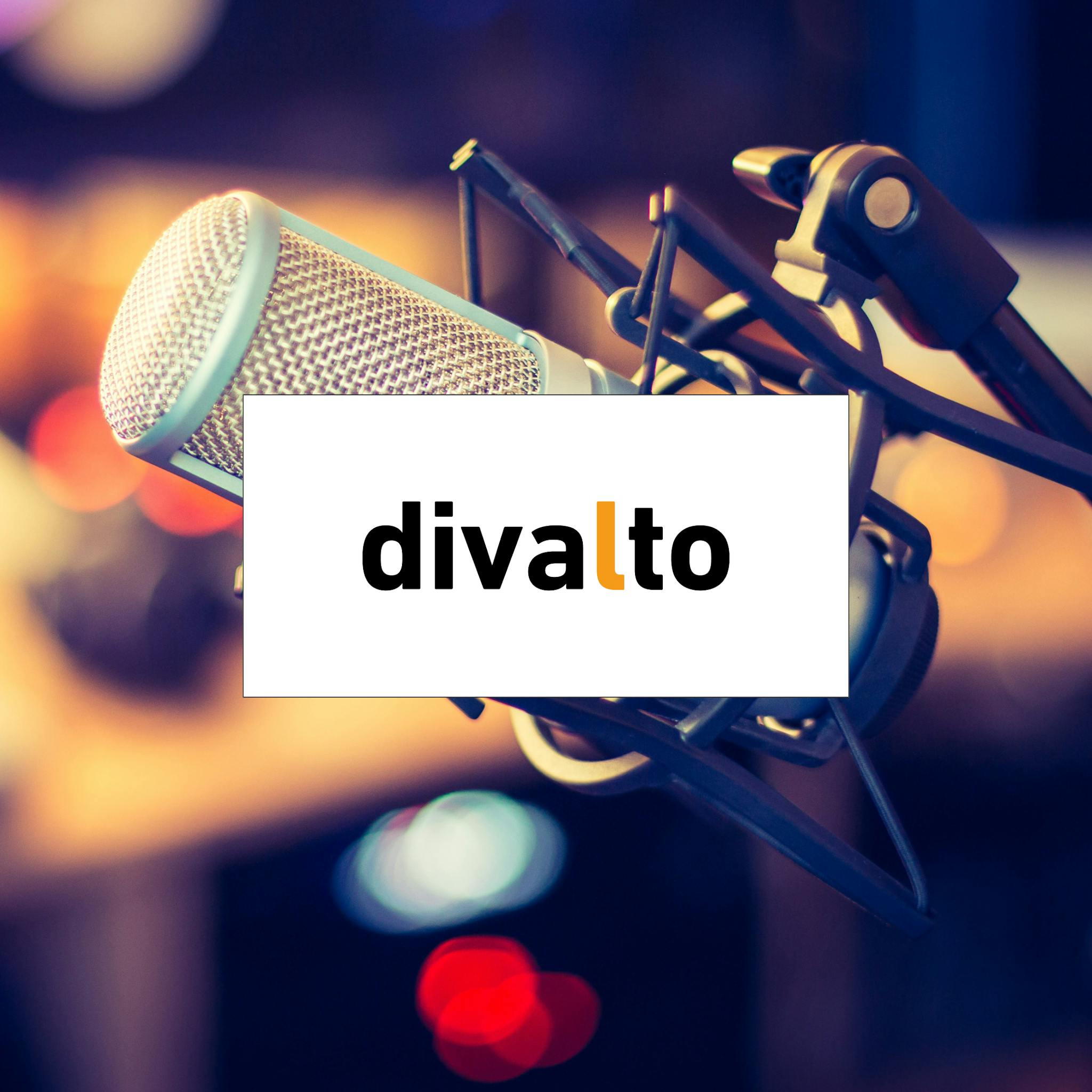 Le logo de divalto par dessus l'image du micros.
