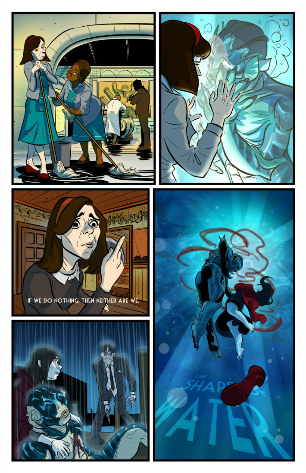 Shape of Water Art Comic Poster