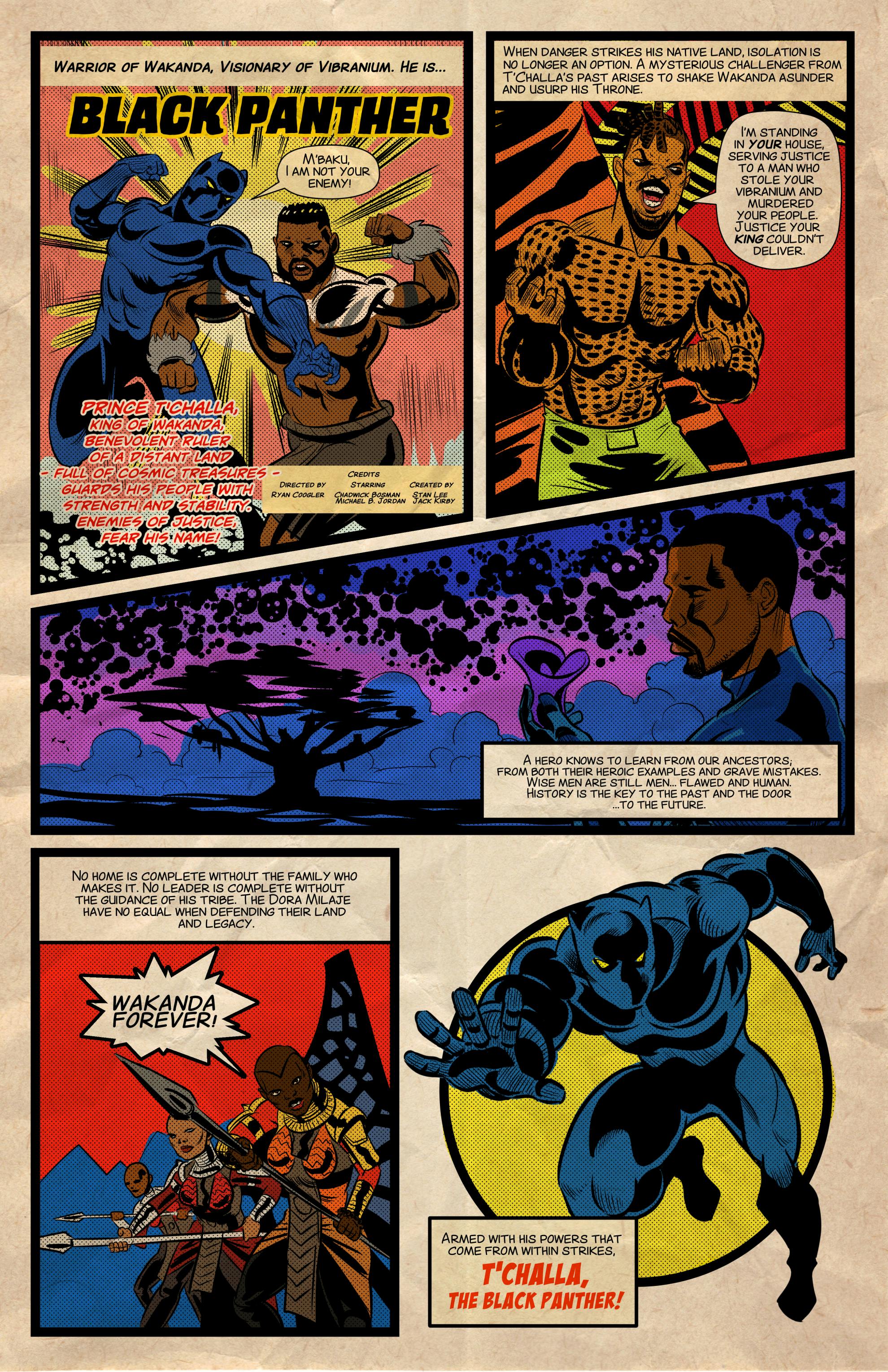 Black Panther Comic Art Poster