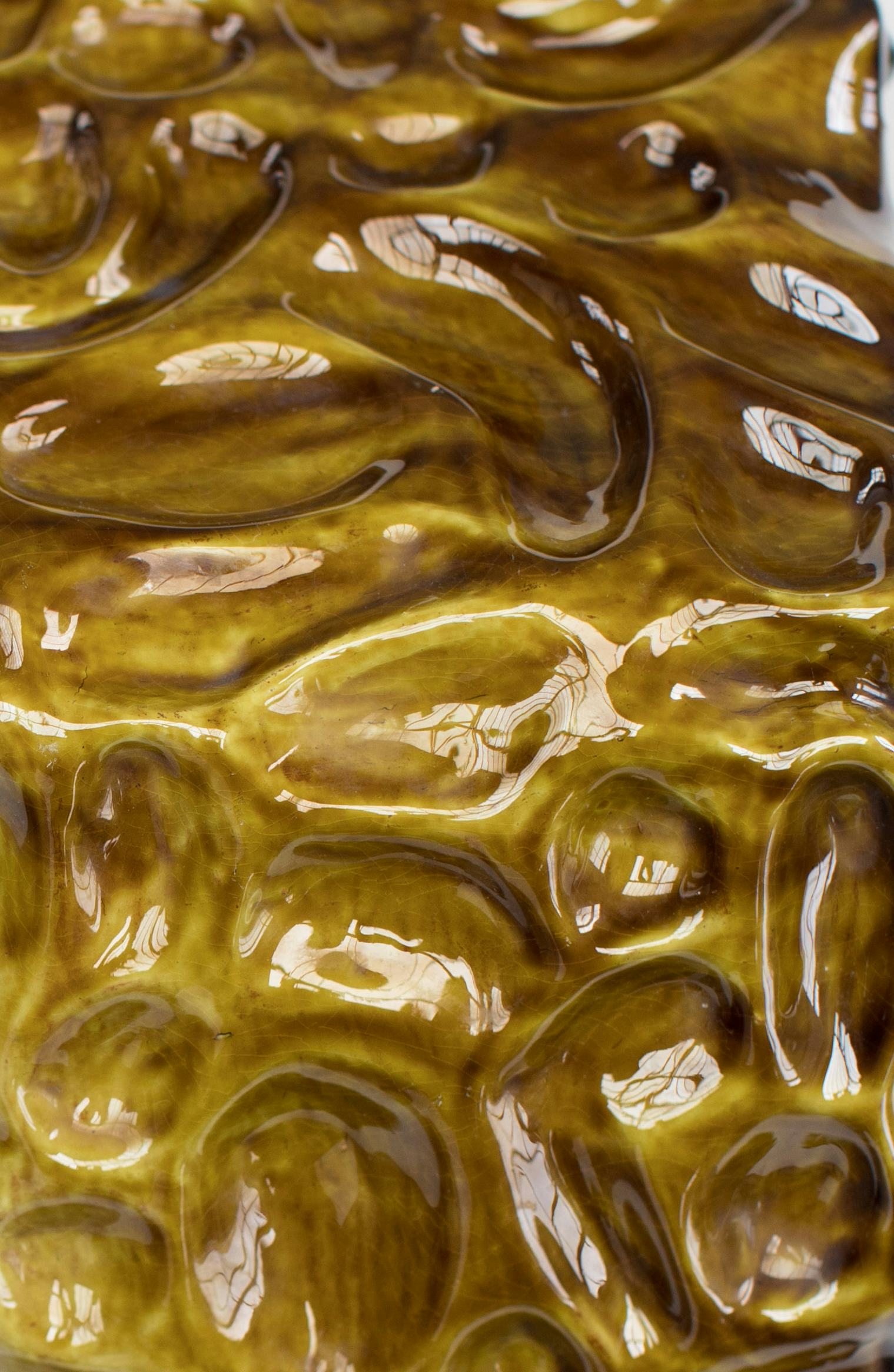 A detail of a ceramic artwork