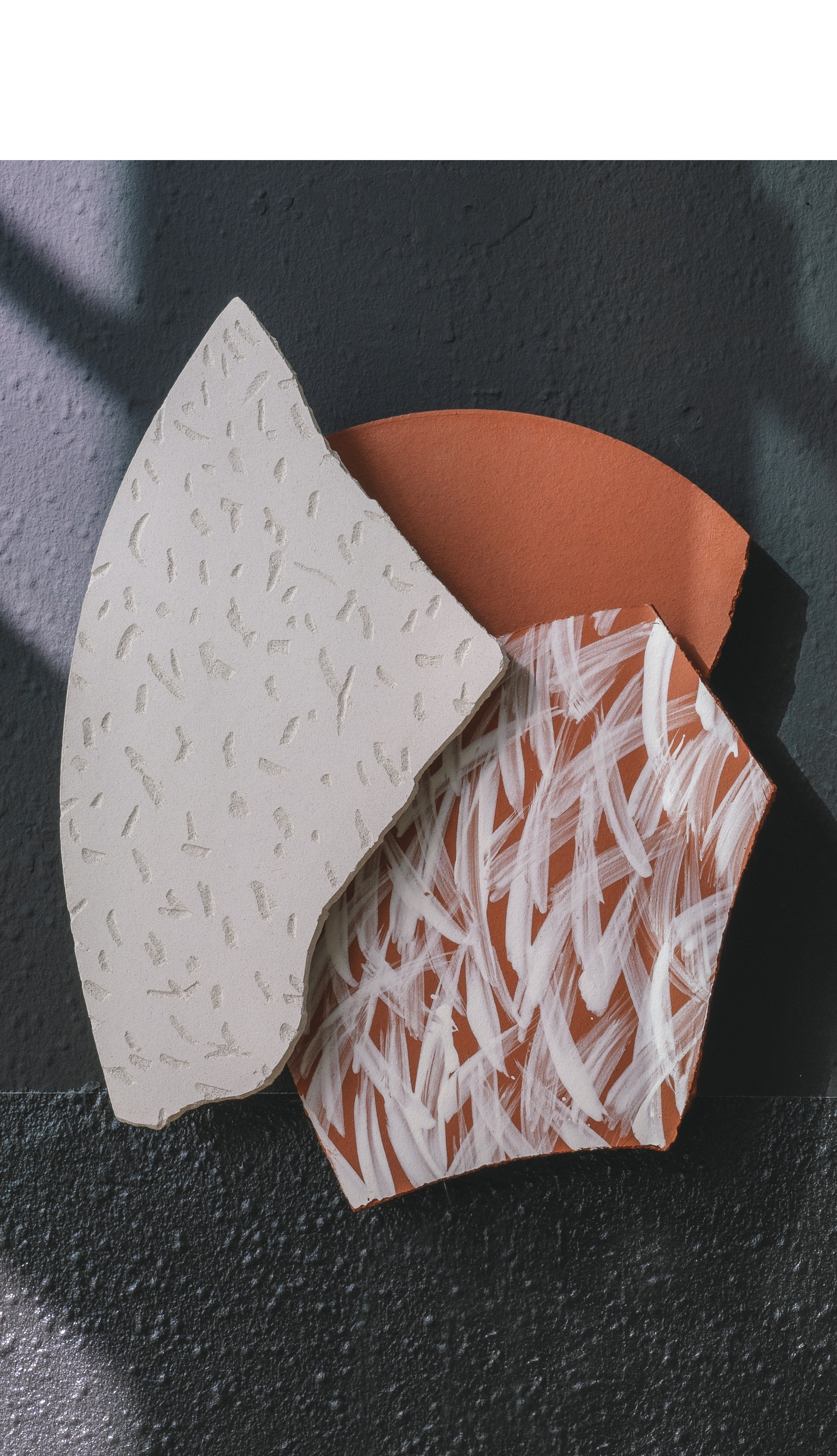 Wall hung light with three elements 