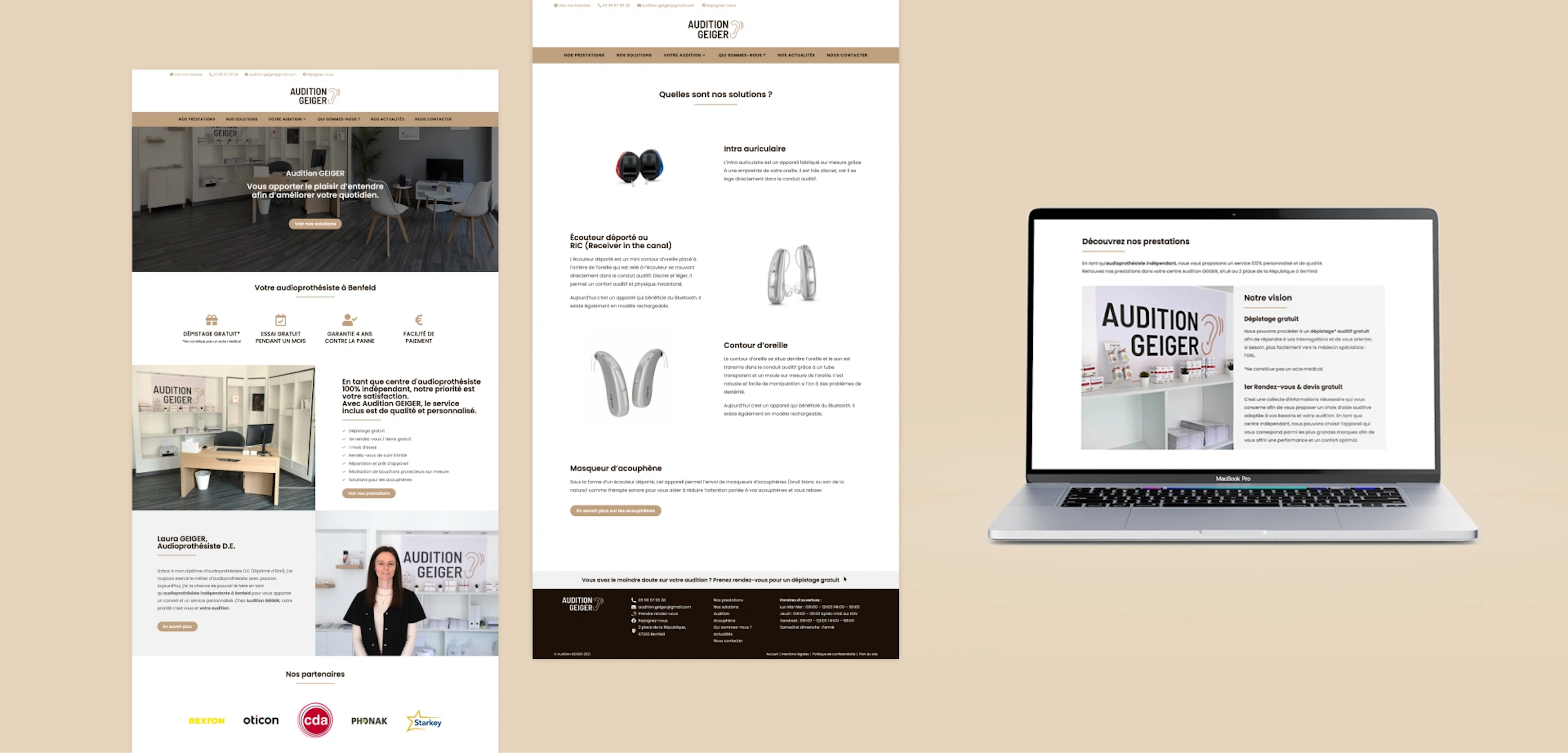 Mockup site internet Audition Geiger