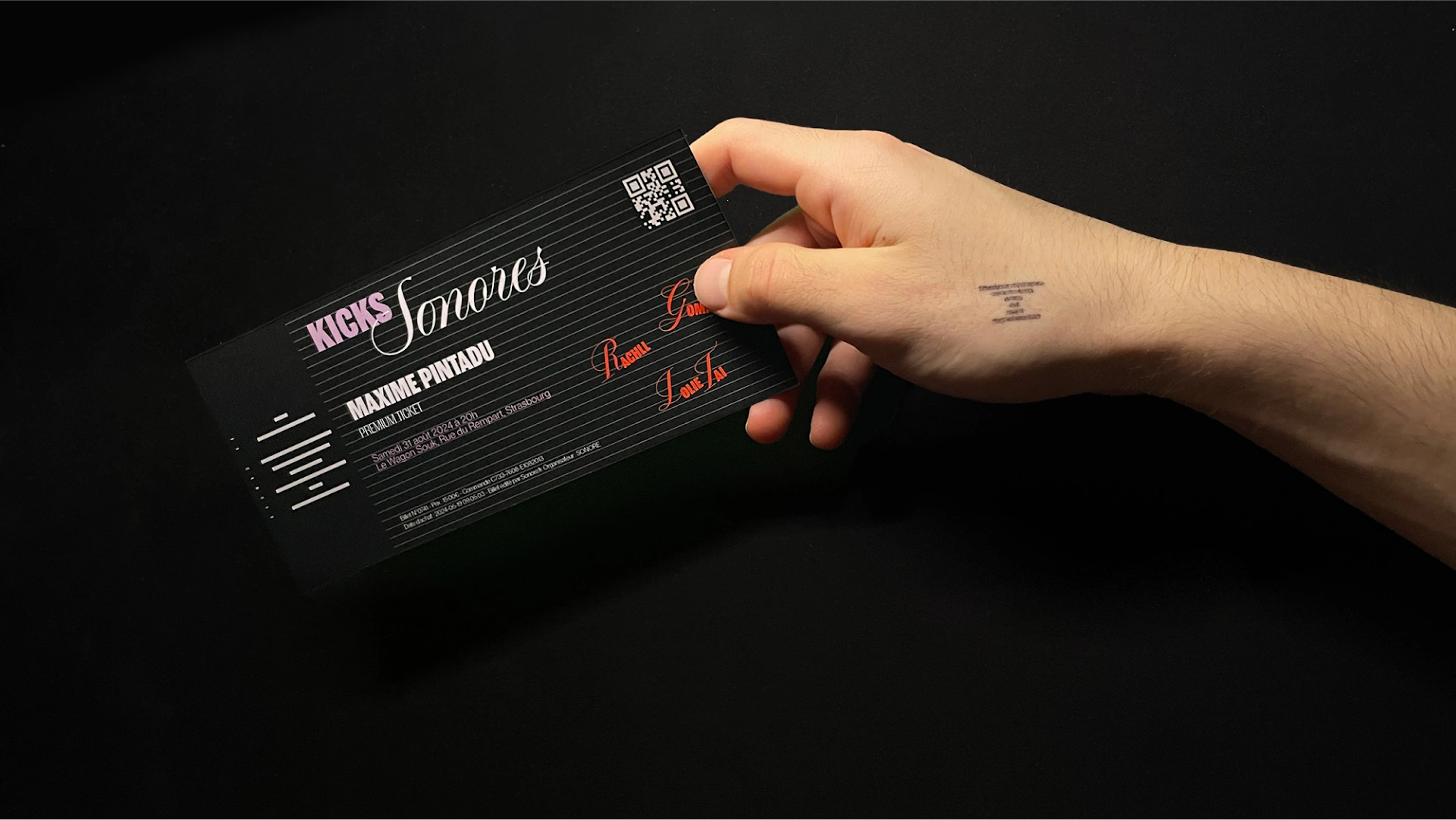 Mockup billet et tampon Sonore