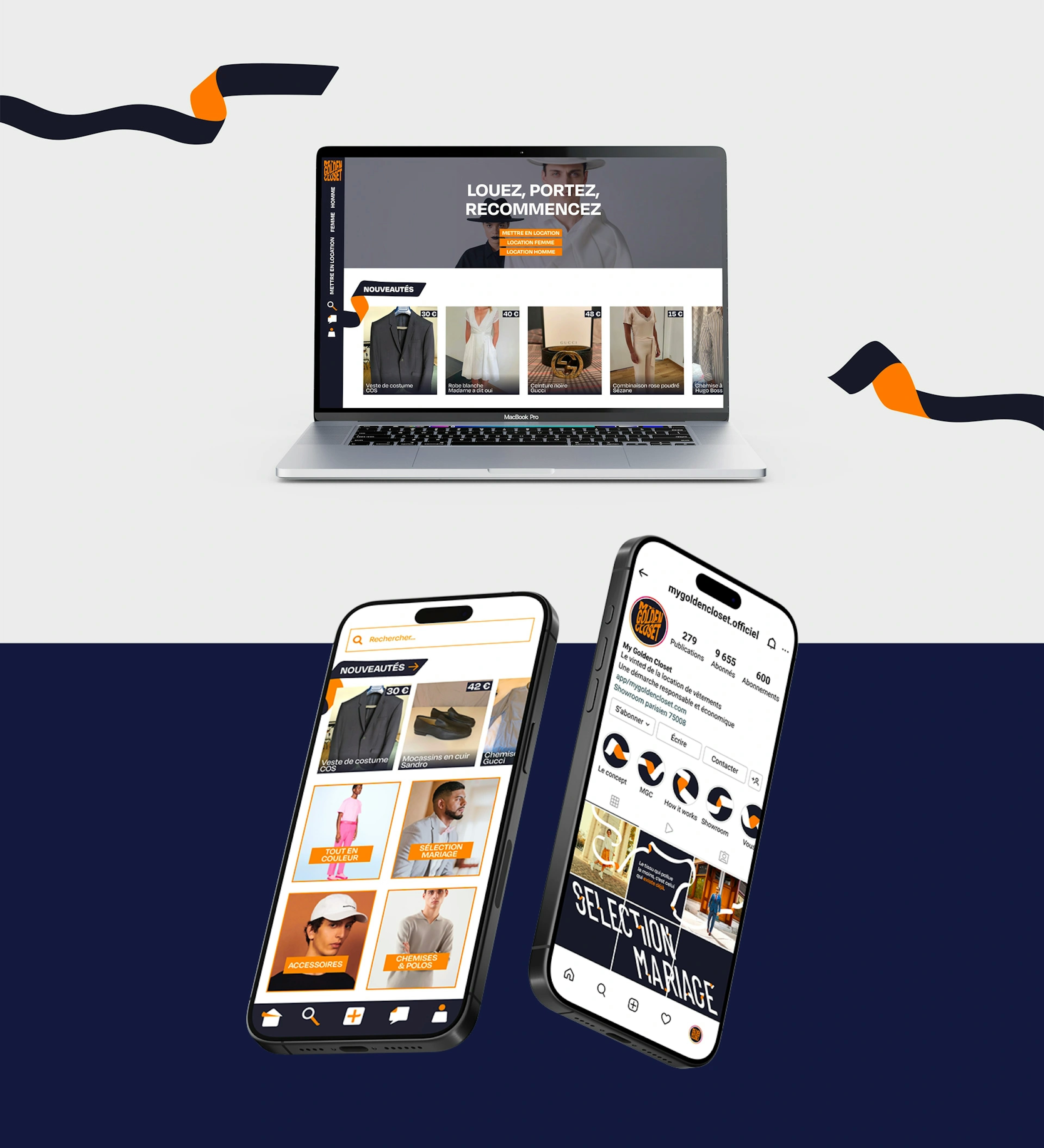 Mockup site et application My Golden Closet