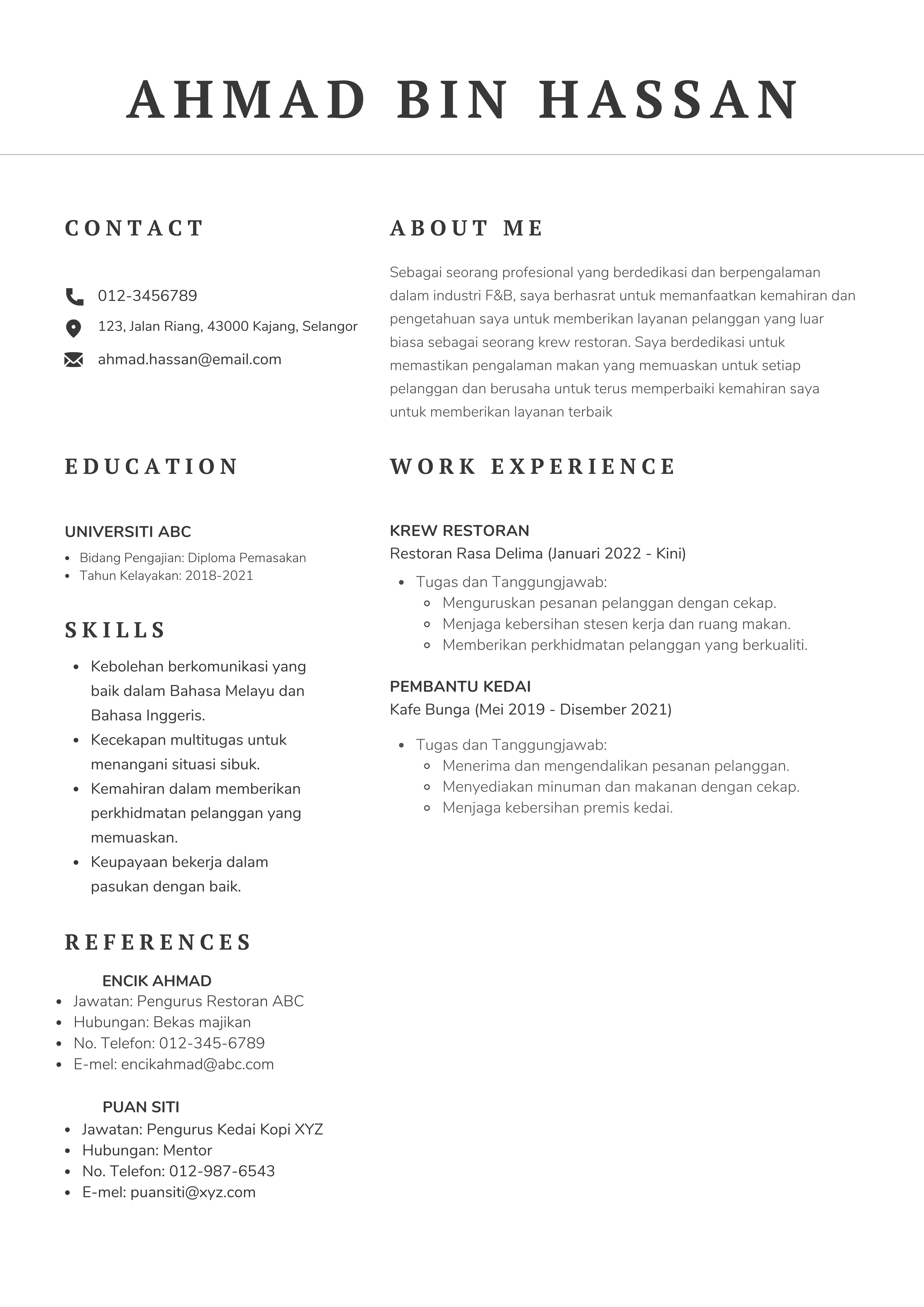 Contoh Membina Resume F amp B yang - 65a9de467a5e8b1120d5aece BlackandWhiteCorporateResume 