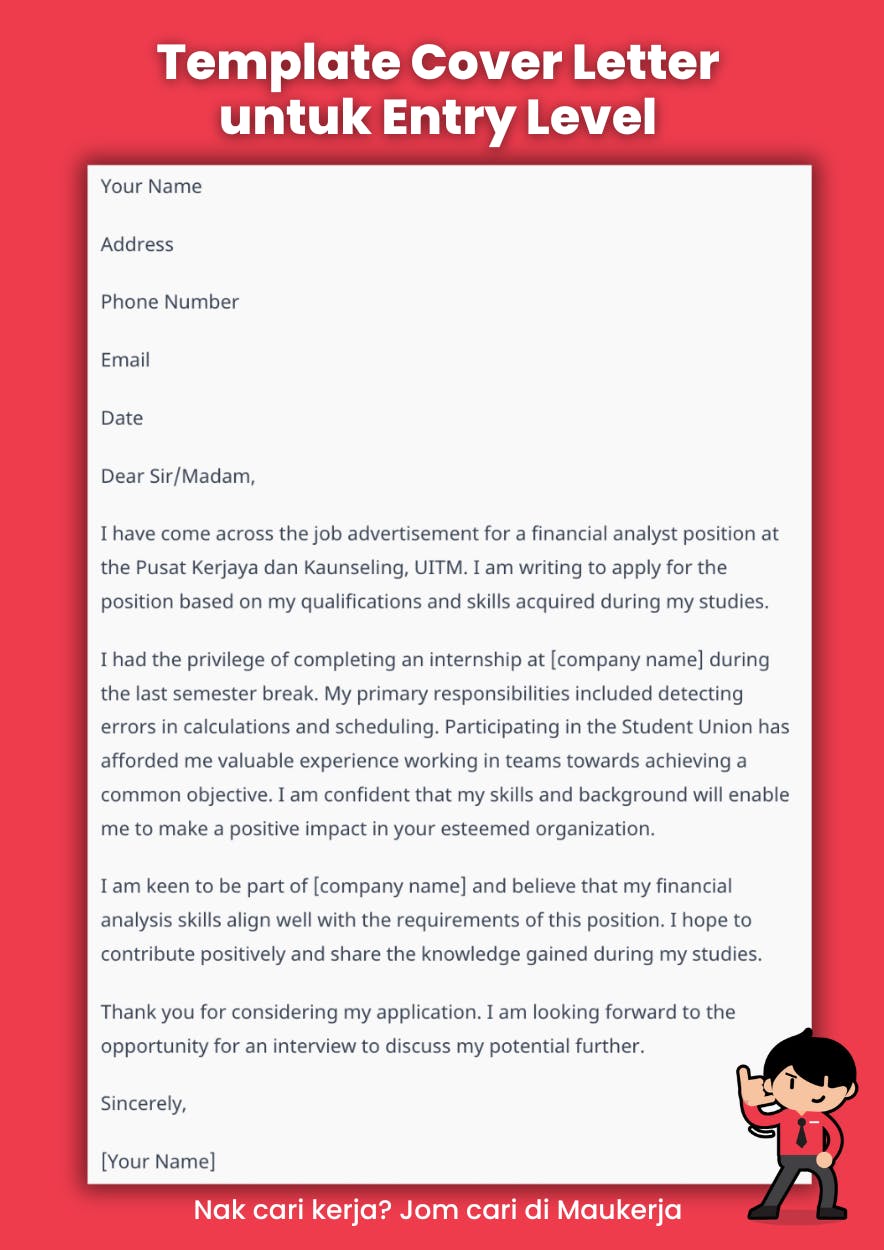 Template Cover Letter untuk Entry Level