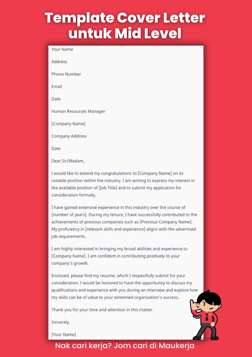 Template Cover Letter Mid Level