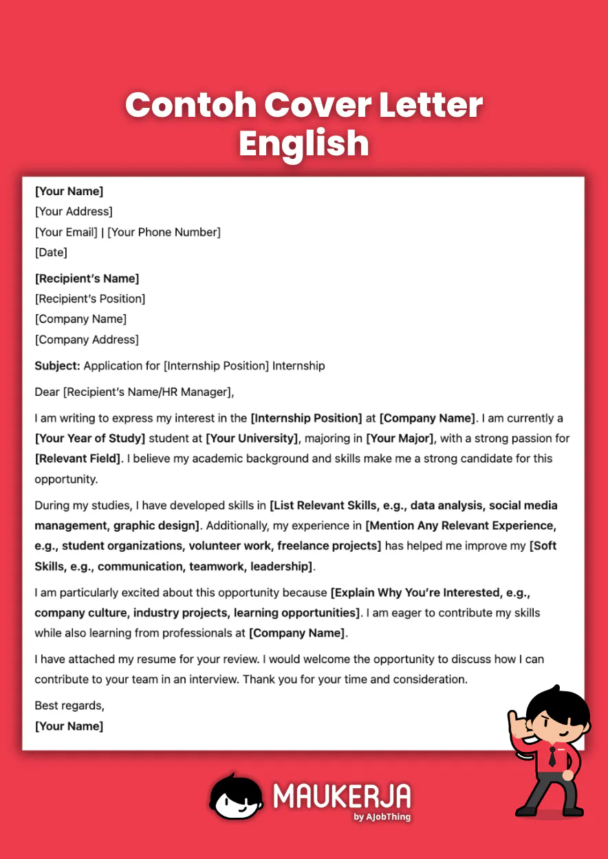 Contoh Cover Letter English