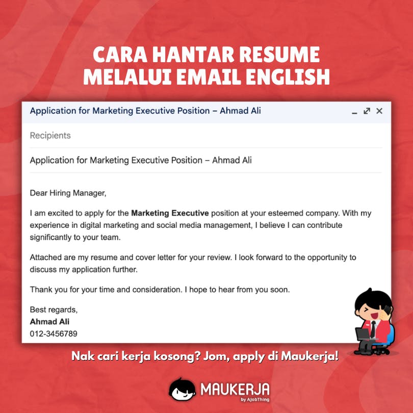 Cara Hantar Resume Melalui Email English