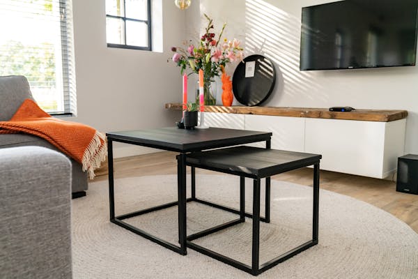 MaximaVida vierkante salontafel set Chicago XL zwart woonkamer klein