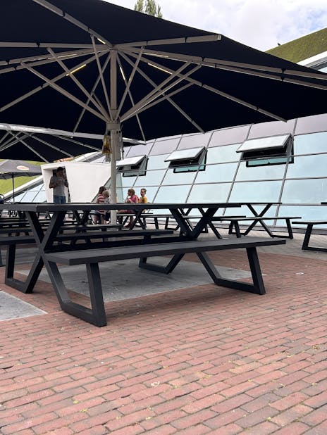 MaximaVida luxury aluminium picnic table Dex 200 cm black with exclusive frame
