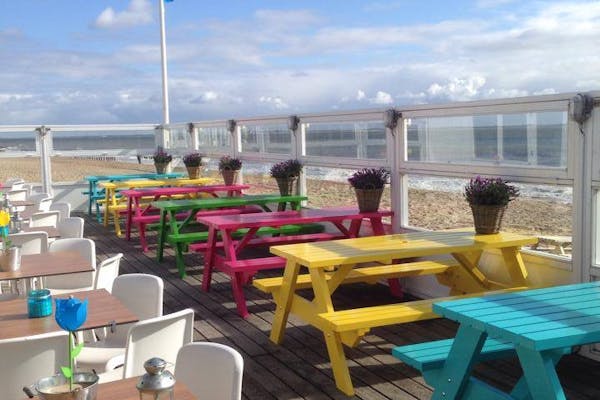 Coloured picnic tables
