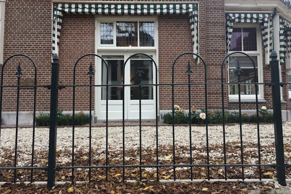 Ornamental fencing with traditional arche and French lily style 