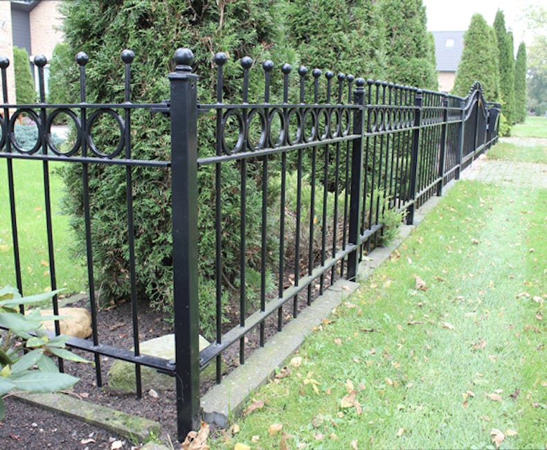 black metal garden fence
