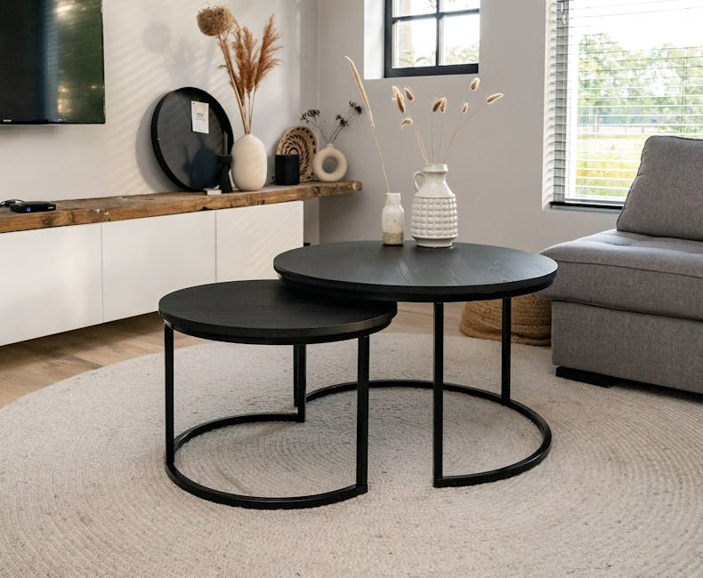 Chicago round coffee table set
