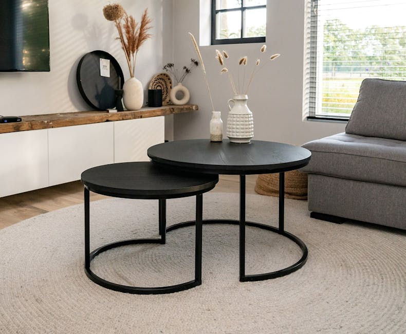 Set of table tops for Chicago round coffee table set