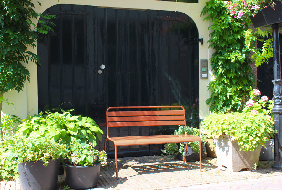 Metalen tuinbank Max roestbruin