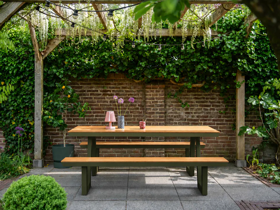 Olive-green Bermuda aluminium picnic table