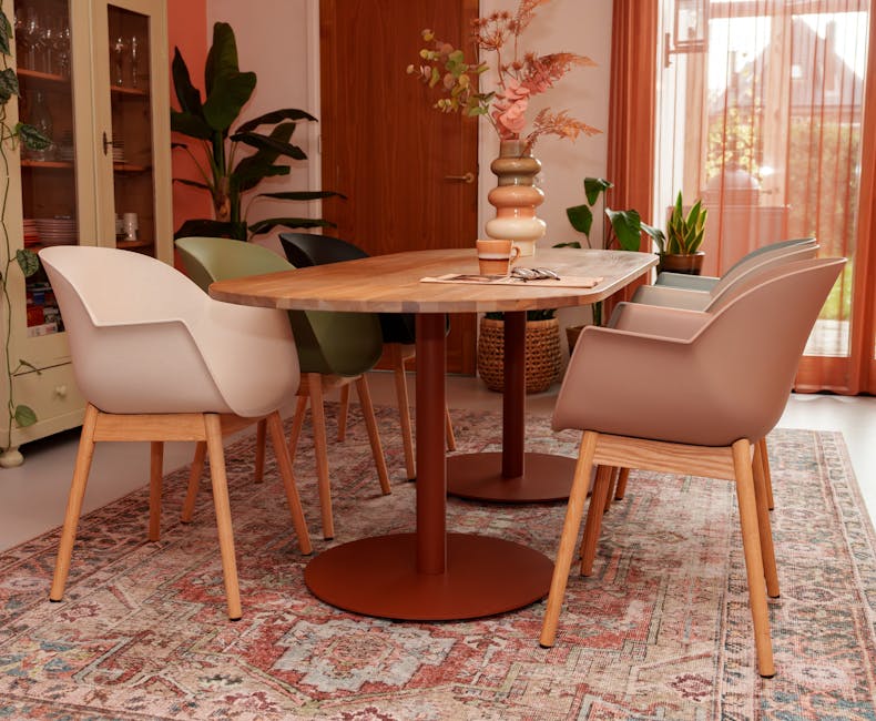 MaximaVida eettafel met Cuyp stoelen en Portland poot roestbruin