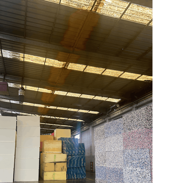 In-house foam production for cushion filling