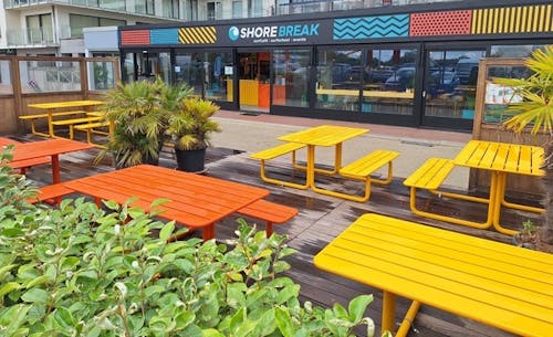 MaximaVida Picknicktische Max orange und gelb, Uferpromenade Terrasse