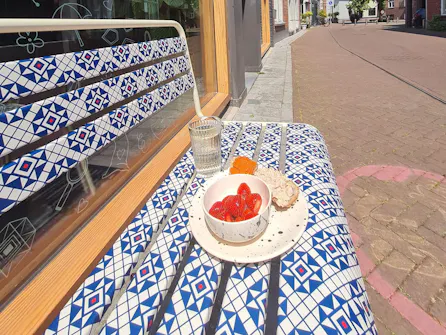 metalen tuinbank Max ivoor grolse want print