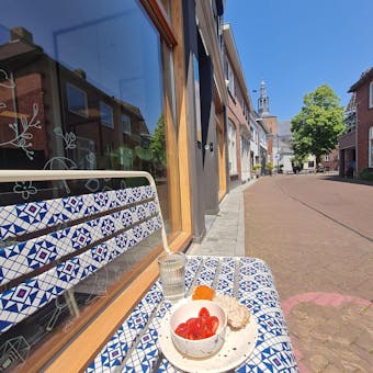 metalen tuinbank Max ivoor grolse want print