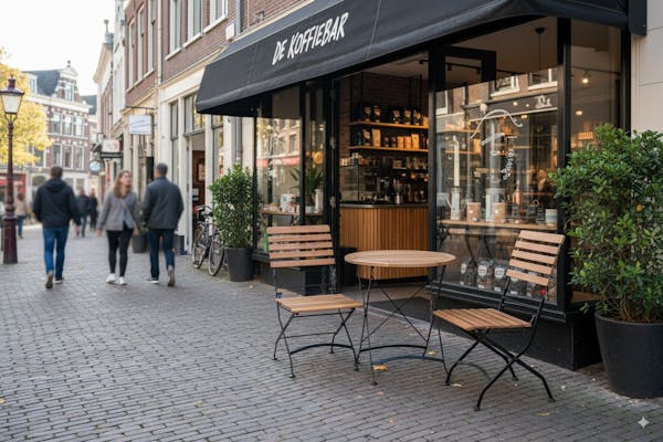 Toscana bistroset zwart met inklapbare stoelen