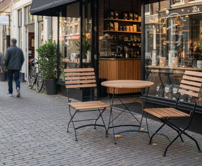 Toscana Bistro-Set schwarz mit klappbaren Stühlen