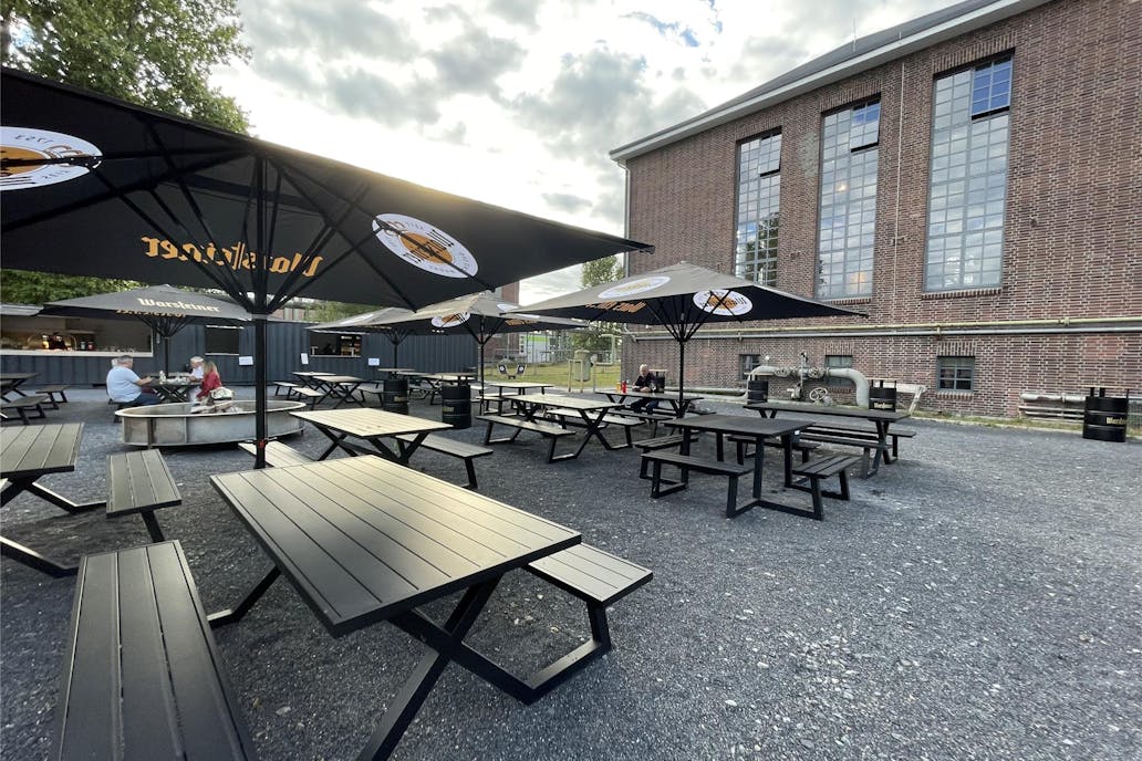 MaximaVida aluminum picnic table, black, beer garden, Dortmund