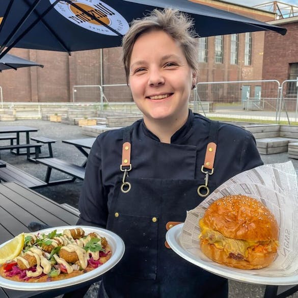 MaximaVida aluminium picknicktafel zwart Dortmund