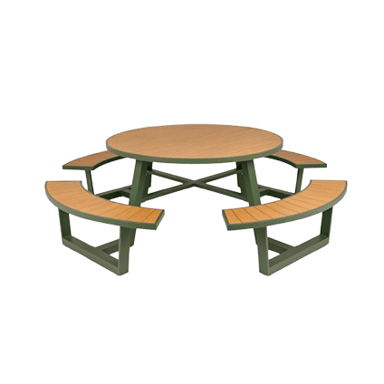Ronde Bermuda picknicktafel olijfgroen