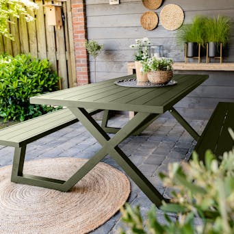 Luxe olijfgroene picknicktafel Dex MaximaVida
