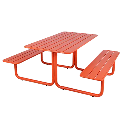 Oranje metalen picknicktafel van MaximaVida
