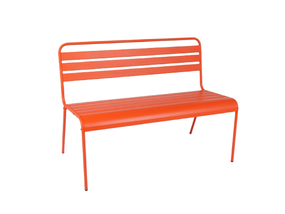 Oranje metalen tuinbank Max