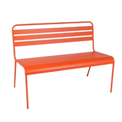 Oranje metalen tuinbank Max