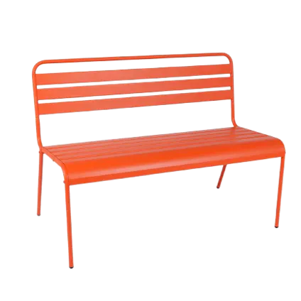 Oranje metalen tuinbank Max