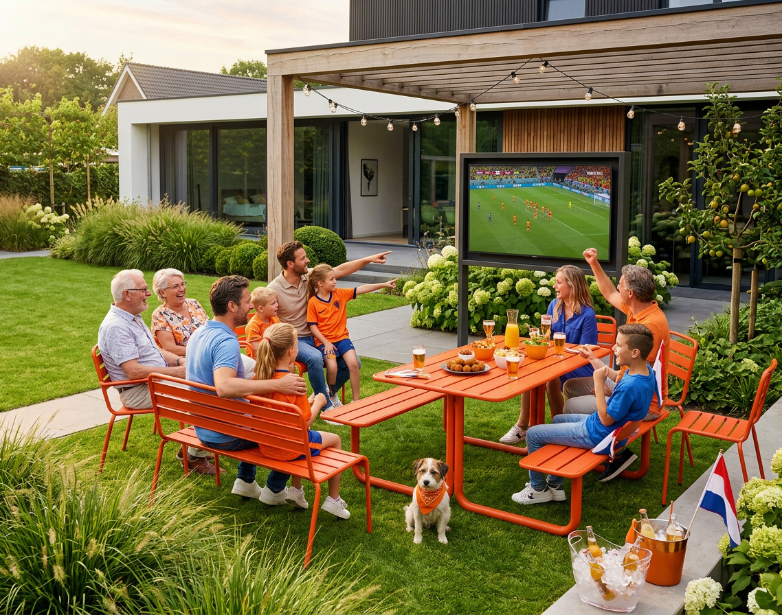 Oranje kijk je samen in de tuin