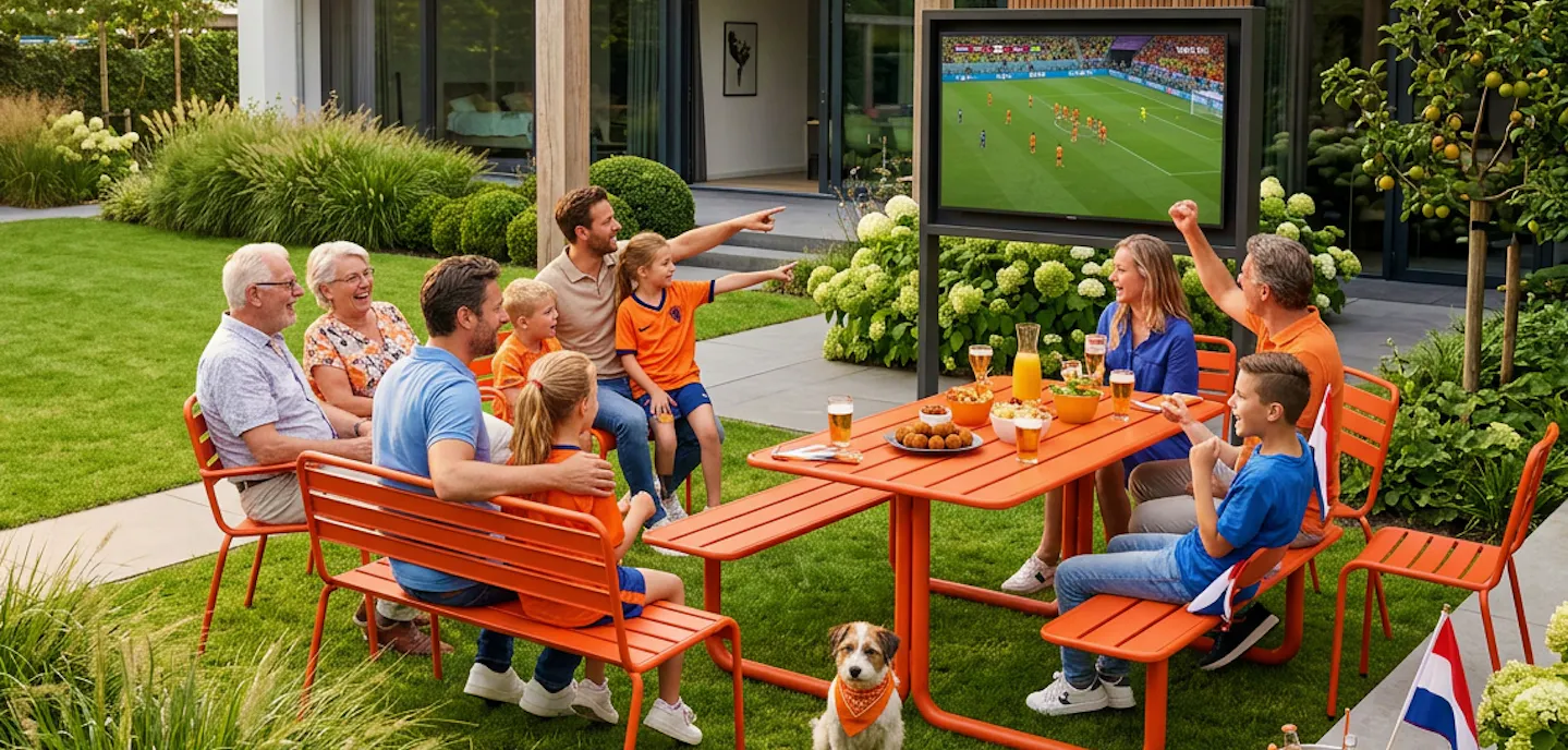 Oranje kijk je samen in de tuin