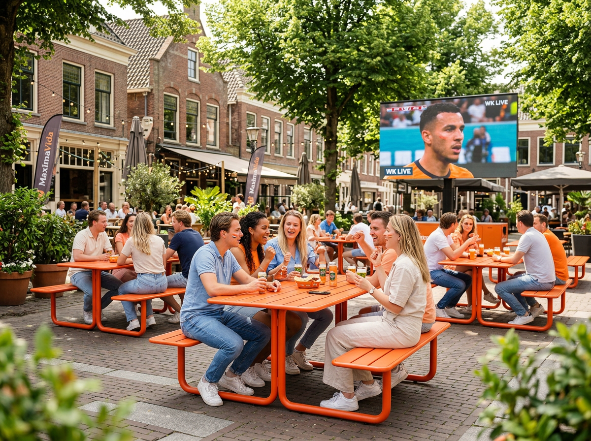 WK Oranje kijk je samen op het terras