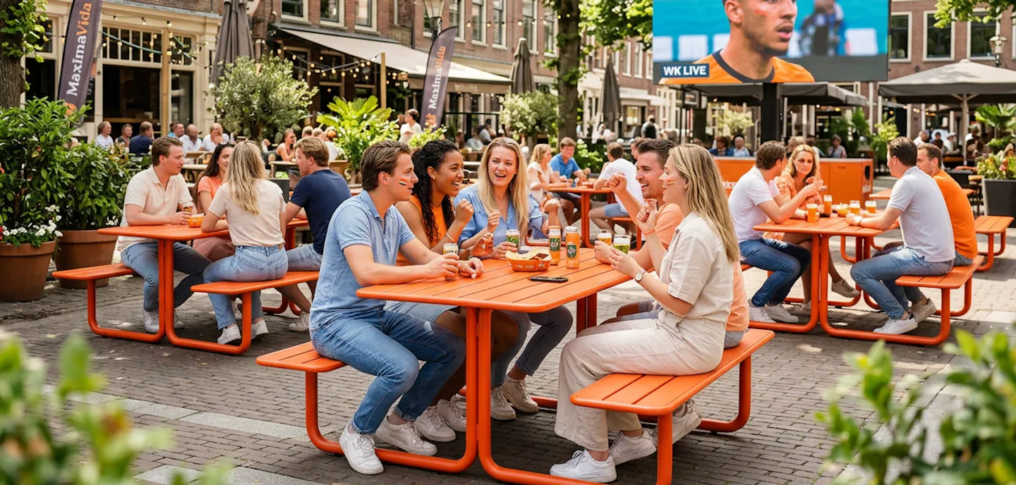 WK Oranje kijk je samen op het terras